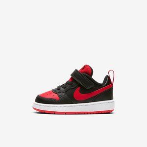 Toddler Boy Shoes-Nike Court Borough Low 2- Black & Red// great condition